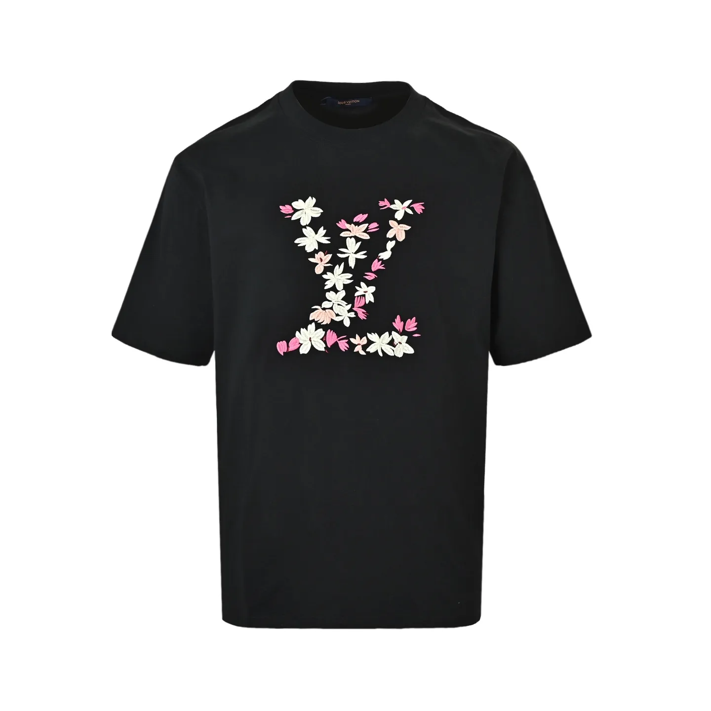 Louis Vuitton/Louis Vuitton 26ss cherry blossom embroidered LV logo short sleeves